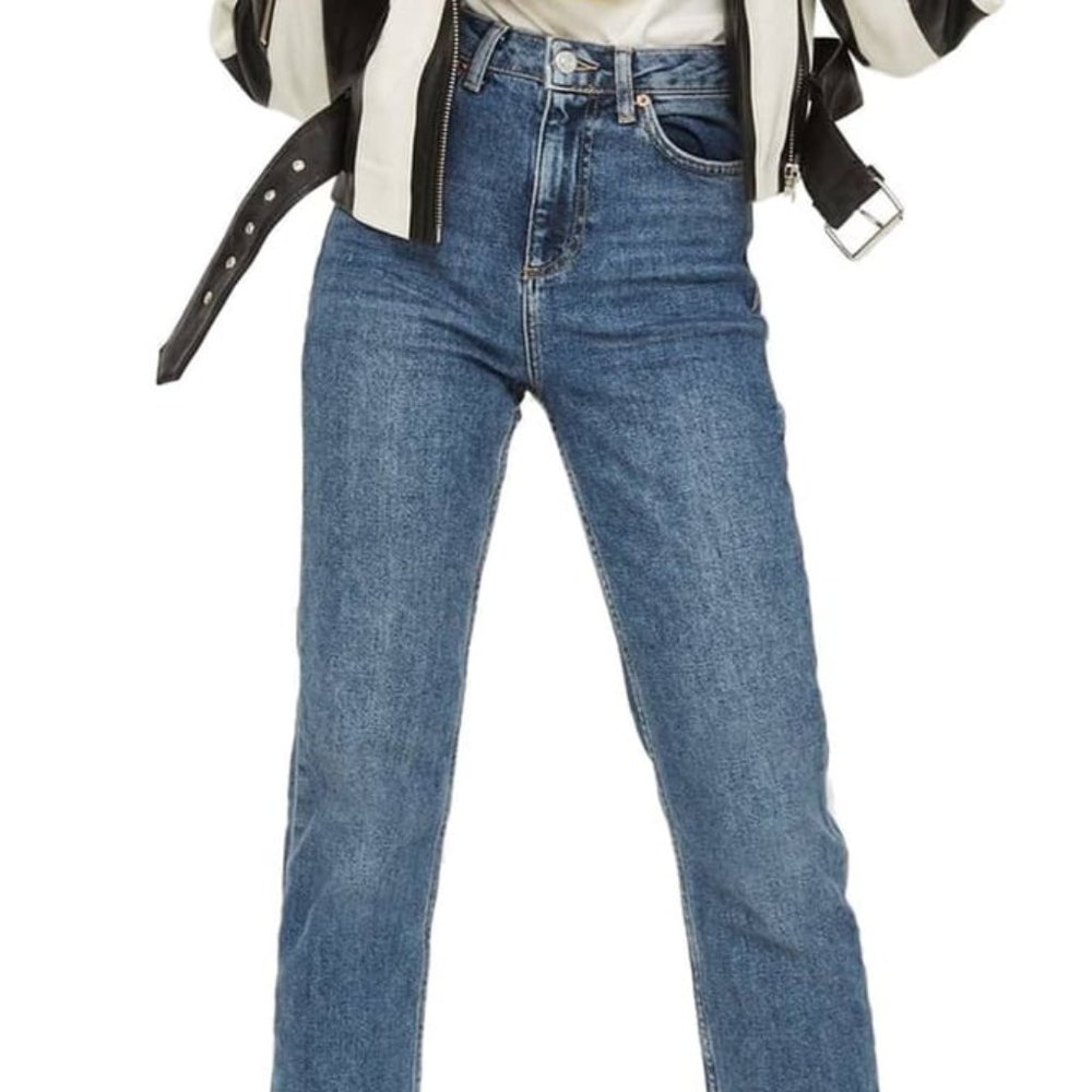 Topshop High Rise Straight Jeans Size 30